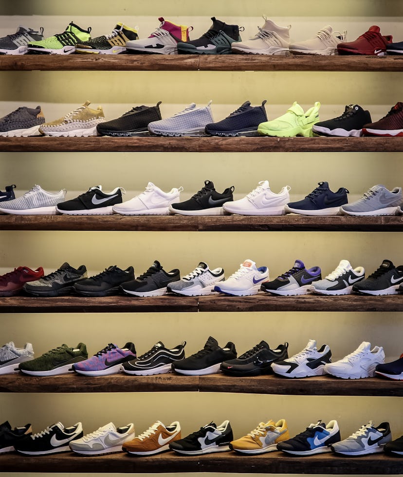 Shelves of shoes