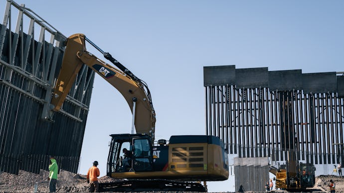 Tall fences and border walls being set at a site that can be disruptive to wildlife
