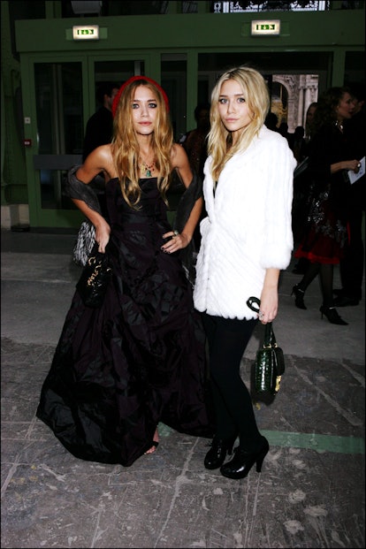 Mary Kate And Ashley Olsen attend the Dior Ready To Wear Spring-Summer 2007 Fashion Show in Paris, F...
