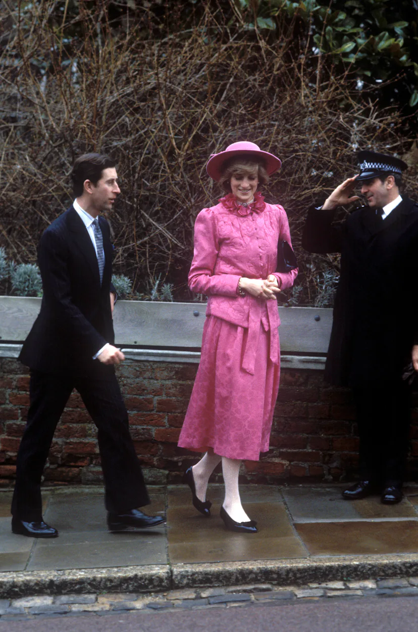 diana christmas day dinner dress Diana, Princess of Wales, wearing a red dress designed by Catherine