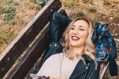 woman laying down outside