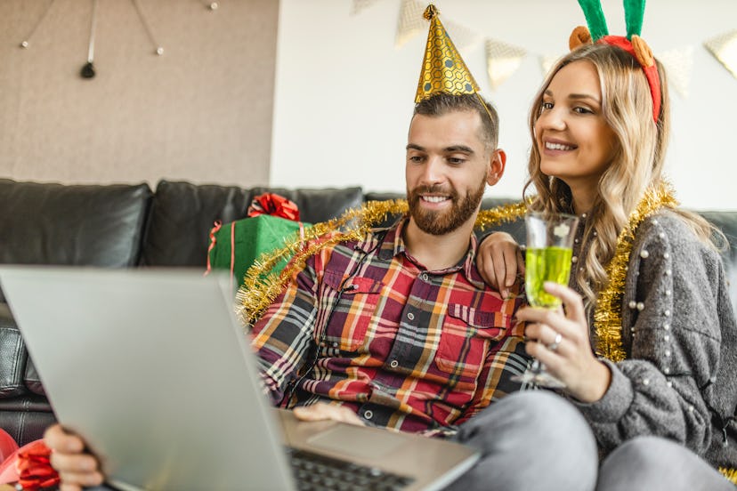 couple on zoom for new year's eve