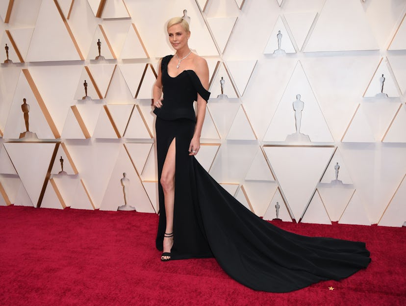 Charlize Theron in a black Dior haute couture gown