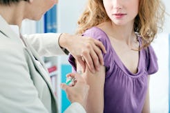 A woman gets the HPV vaccine, one of the primary ways researchers say we will eradicate cervical can...