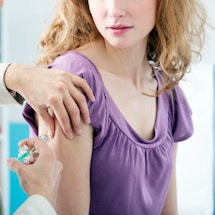 A woman gets the HPV vaccine, one of the primary ways researchers say we will eradicate cervical can...