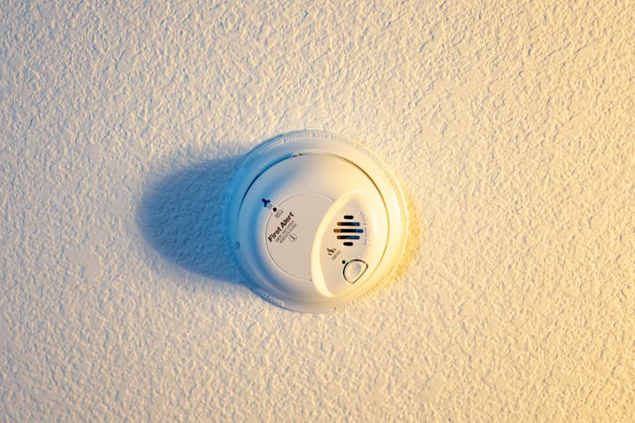 carbon monoxide detector on ceiling