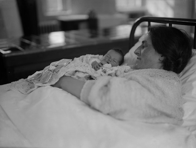This 1931 photo of a new mom and her baby proves that a mother's love is forever timeless.