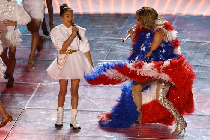 Jennifer Lopez and her daughter Emme performed at the Super Bowl with her and it was a sight to beho...