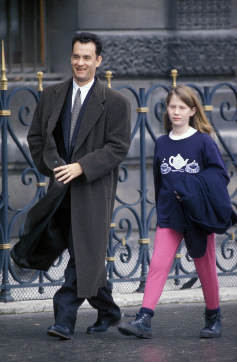 Tom Hanks was annoying his daughter Elizabeth back in 2001.