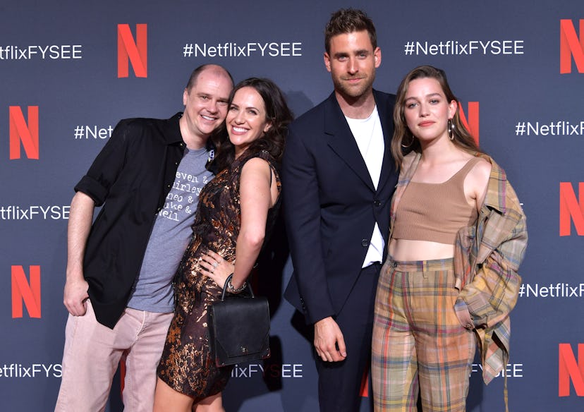 'The Haunting of Hill House' cast members Kate Siegel, Victoria Pedretti, and Oliver Jackson-Cohen w...
