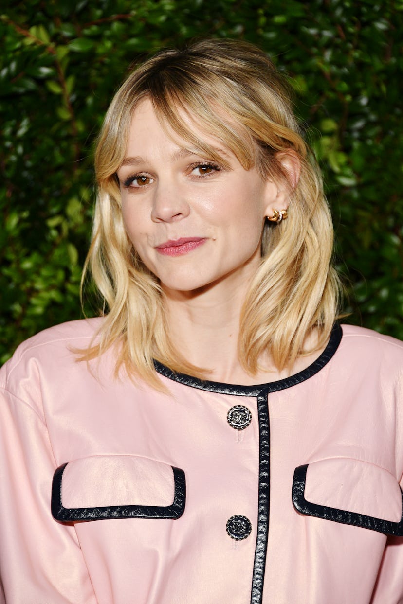 Carey Mulligan gives the classic bob an upgrade with curtain bangs