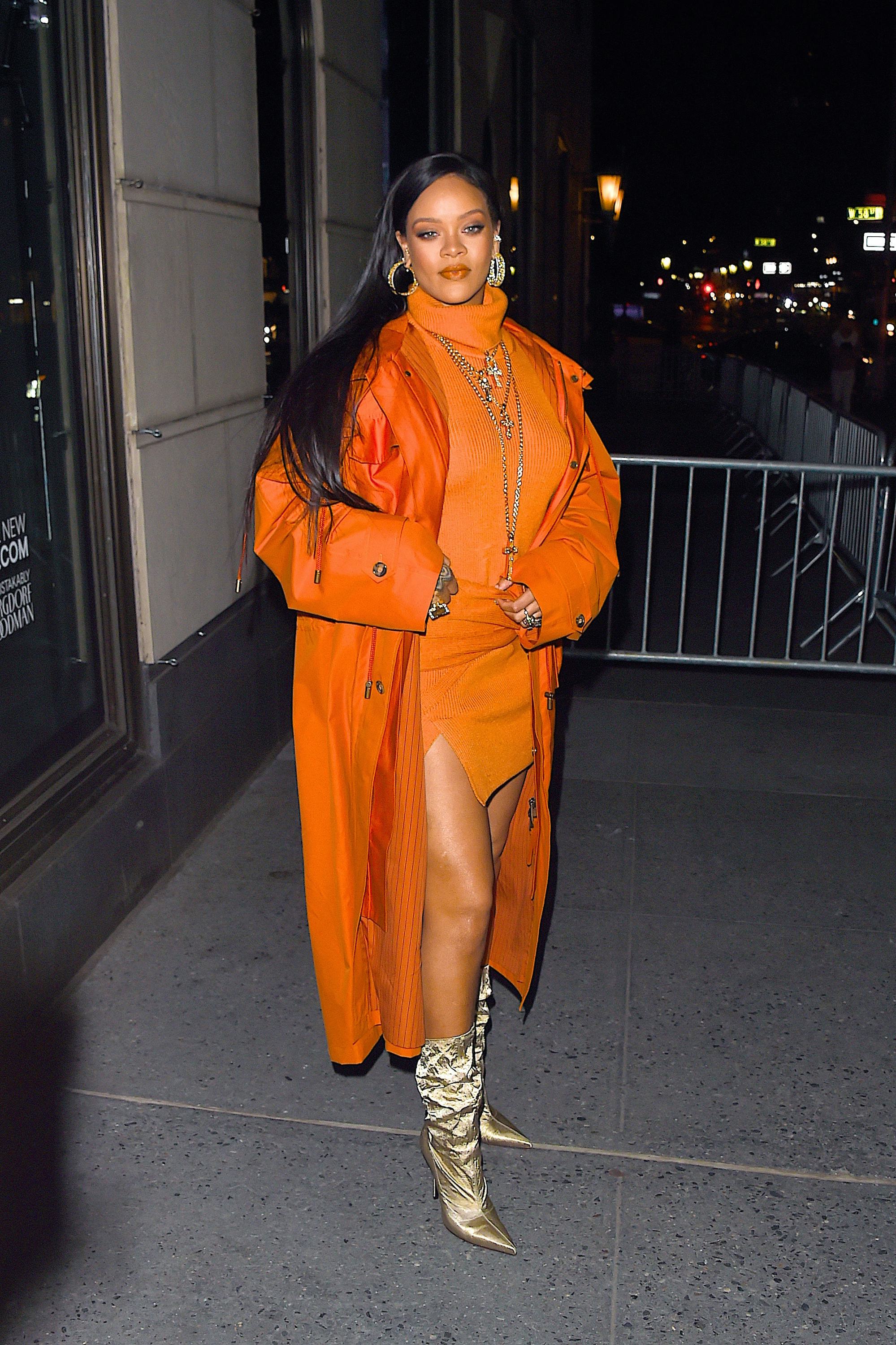 fenty orange dress