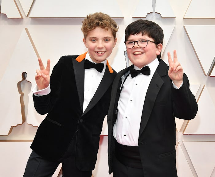 'Jojo Rabbit' stars Roman Griffin Davis and Archie Yates threw up peace signs and looked like best f...