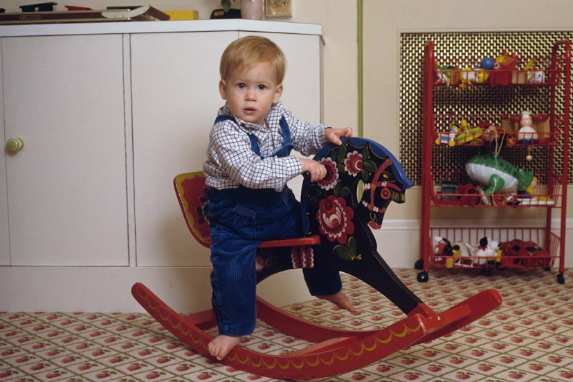 Prince Harry posed on his rocking horse