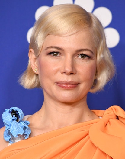 Michelle Williams wearing Charlotte Tilbury's Pillow Talk lipstick at the Golden Globes 