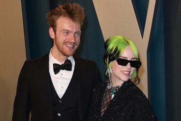 Billie Eilish and her brother Finneas arrive on the red carpet. 