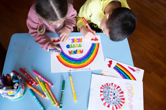 Children share messages of hope in Italy.