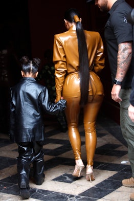 Kim Kardashian wore her longest ponytail yet during Paris Fashion Week