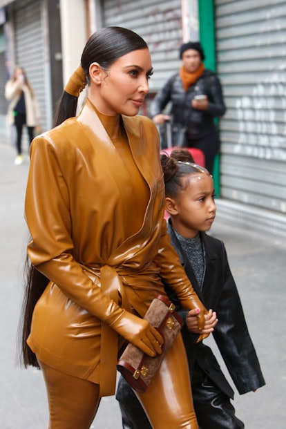 Kim Kardashian wore her longest ponytail yet during Paris Fashion Week