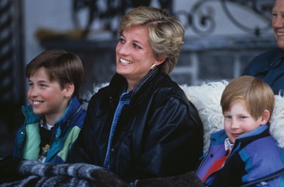 Princess Diana and her sons smile