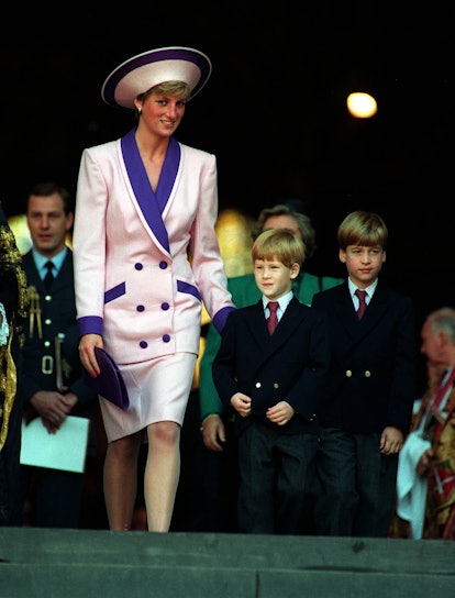 Princess Diana and the boys are all dressed up