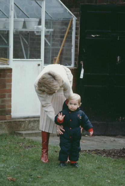 Princess Diana walks with William