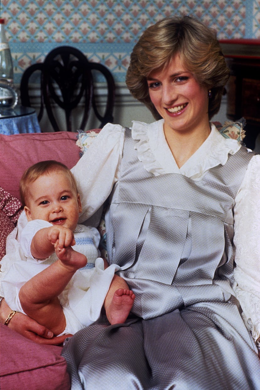 Princess Diana sits with WIlliam