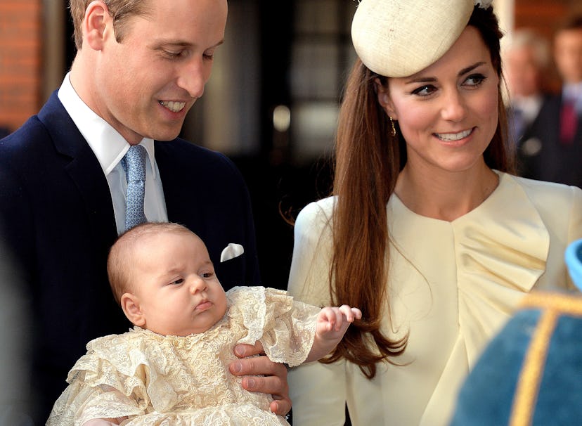 Prince George at his christening.