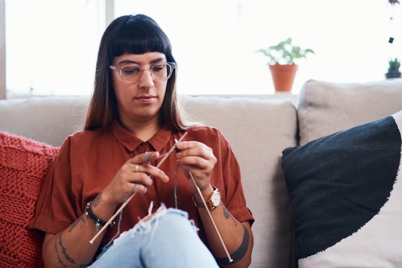 Experts say even knitting during a crisis is a way of feeling self-sufficient.