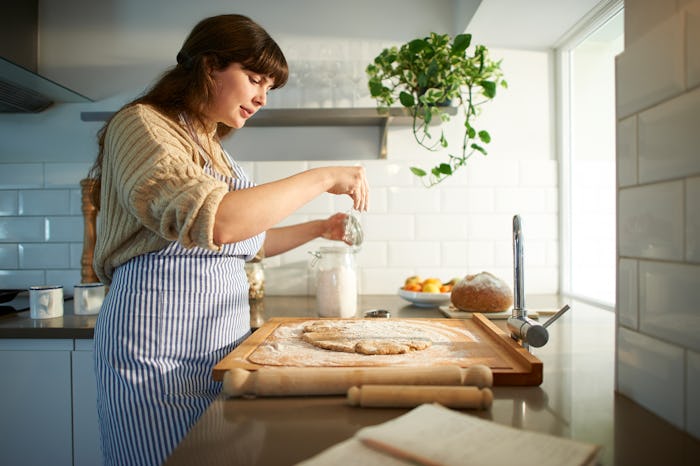 woman making dough