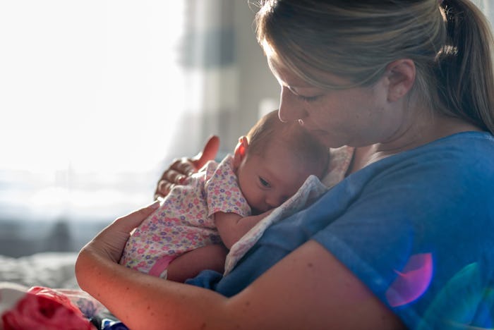 a new mom and her newborn