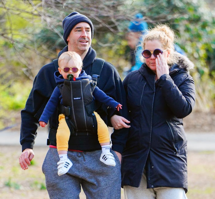 Amy Schumer visited her dad with baby Gene.