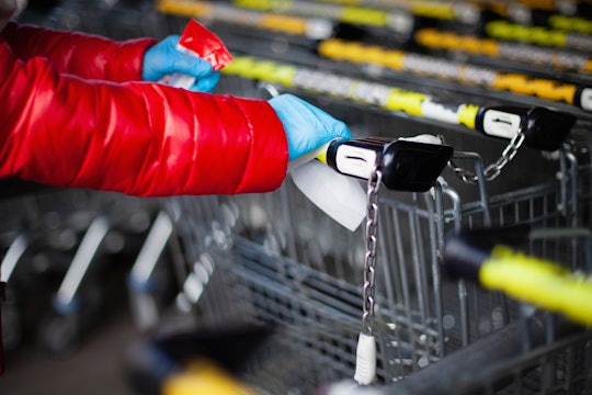 Grocery store employees are urging shoppers not to leave dirty gloves and wipes in grocery carts or ...