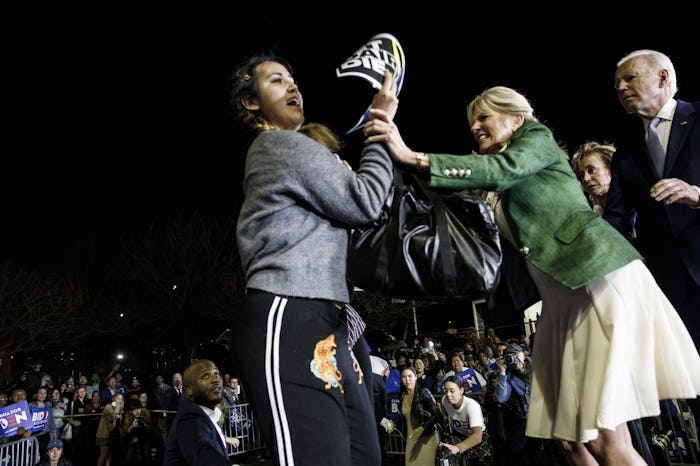 Dr. Jill Biden was not about to let a protester ruin a big moment for her husband Joe Biden.
