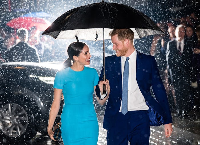 Meghan Markle and Prince Harry were all smiles at their first royal appearance together since announ...
