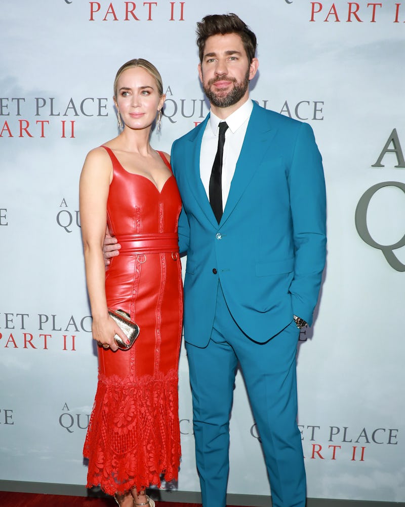 Emily Blunt's makeup and dress at 'The Quiet Place II' premiere.