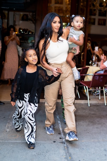 Kim Kardashian steps out with her kids.