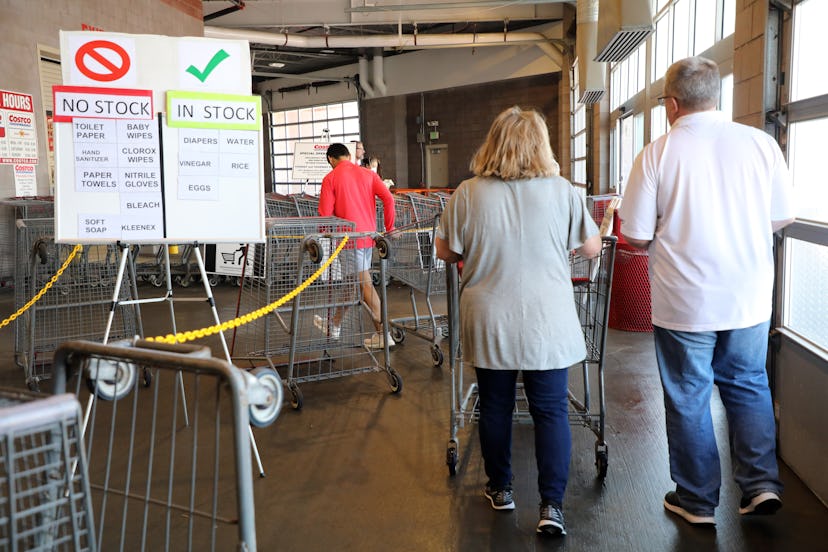 Costco is now only allowing two people enter the store per membership card. 