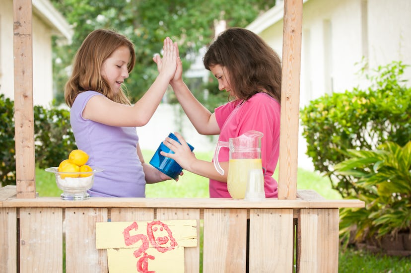 Having a lemonade stand is a great summer activity for kids at home. 