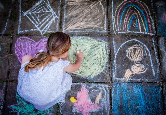 Aside from drawing, there are many different activities to do with sidewalk chalk.