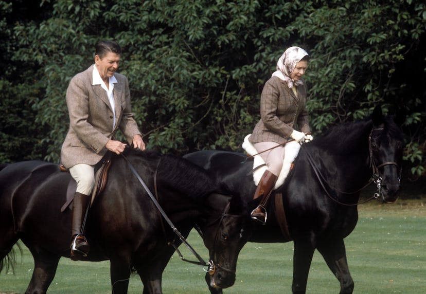 Queen Elizabeth went horseback riding with President Reagan.