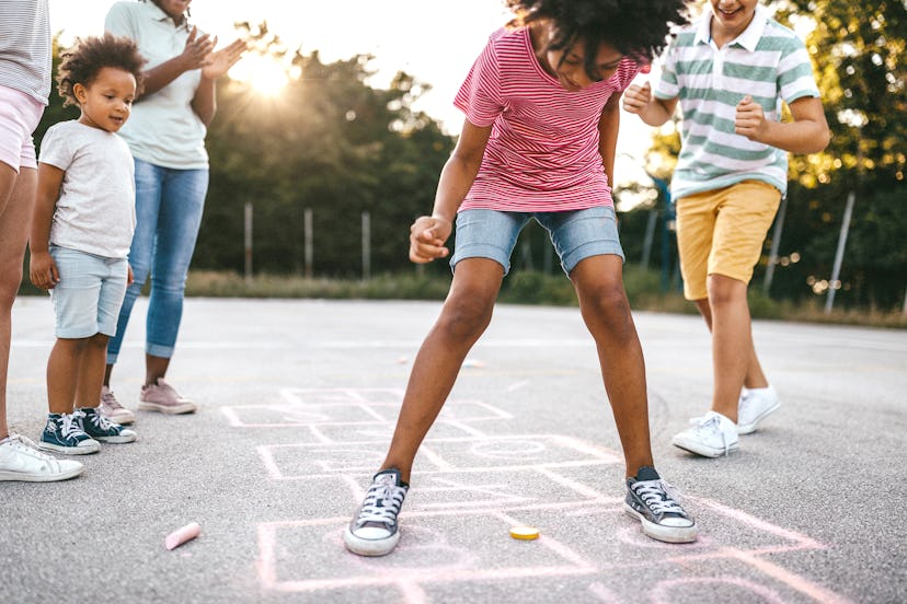Hopscotch is one game that can be made using sidewalk chalk. 