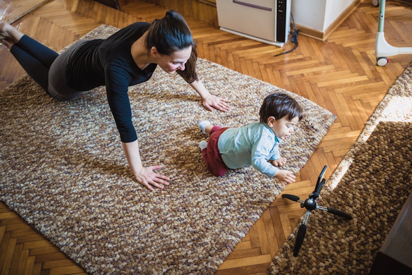 Work out at home with these online classes to do with your baby. 