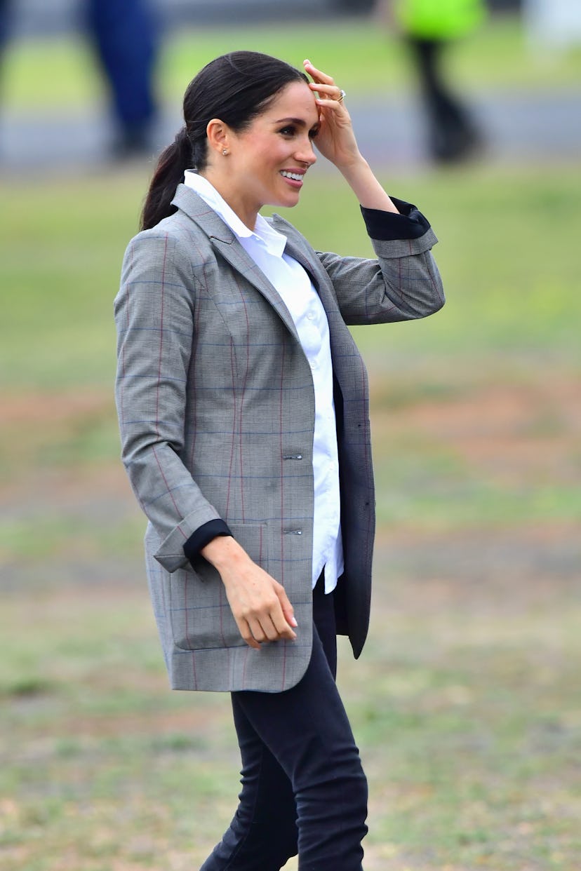 Meghan Markle's best hairstyles include a casual low ponytail