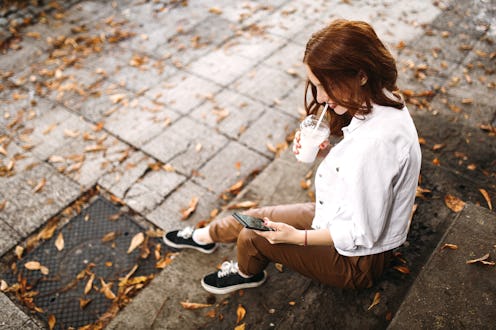 a woman on her phone