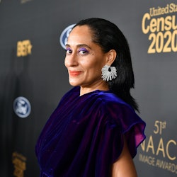 Tracee Ellis Ross wears her mid-length hair in space buns for a perfect workout hairstyle