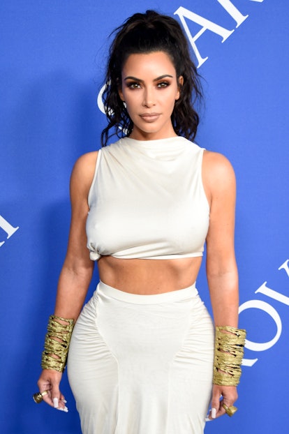 Extra-long white acrylic nails have also been seen on Kardashian.
