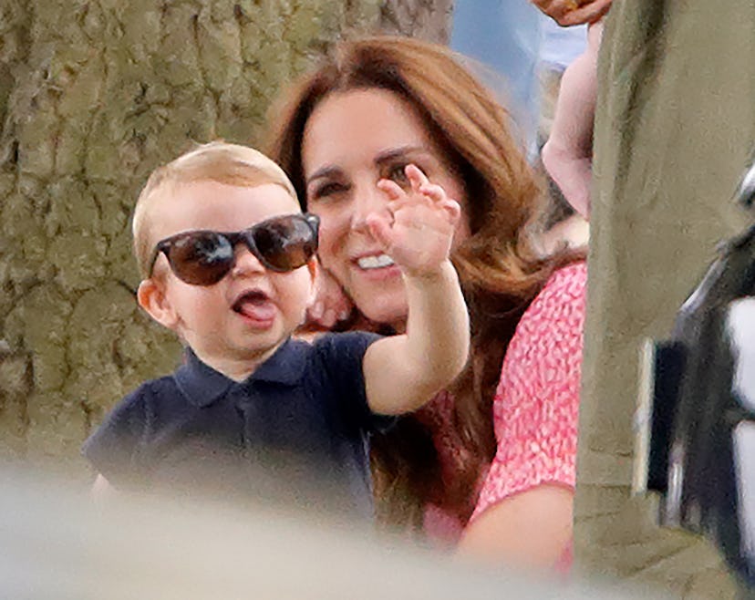 Kate Middleton gets a kick out of Prince Louis wearing sunglasses.