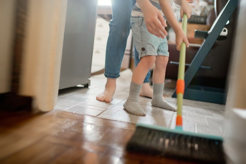 Teaching your child to do housework is one practical tip from parents during homeschooling. 