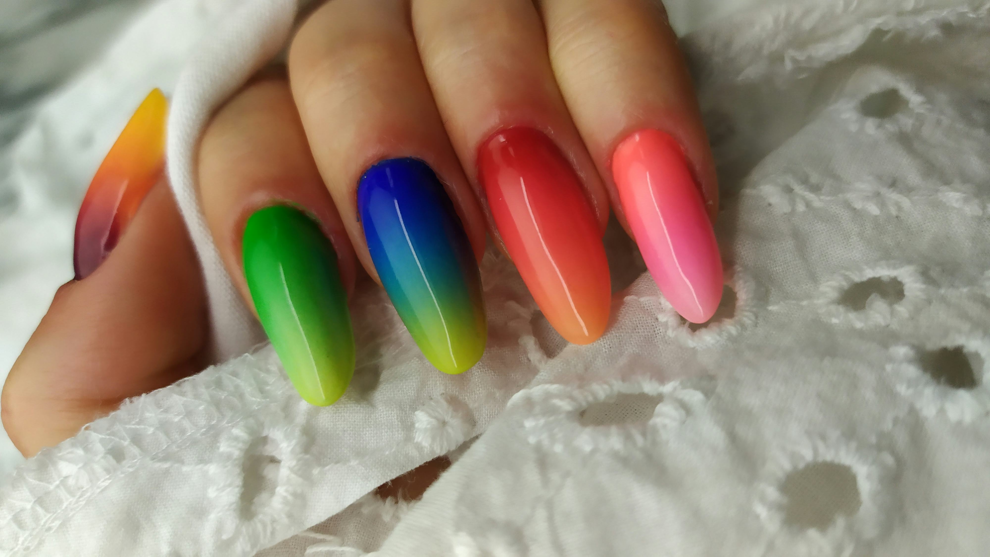 ombre gay pride nails